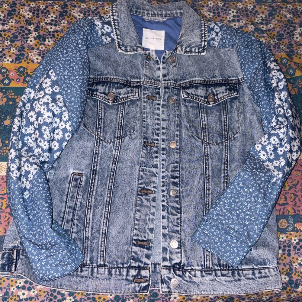 Avec Les Filles Blue Denim Jacket